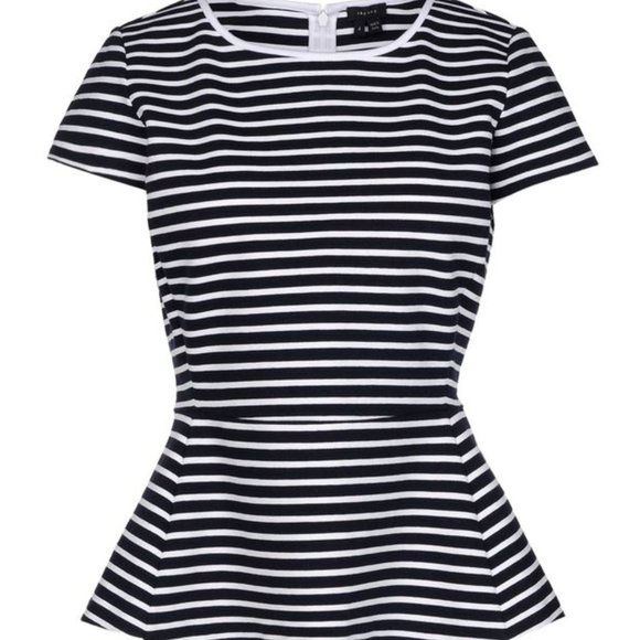 Theory Tops - Theory Peplum Top with Nautical Stripes 8